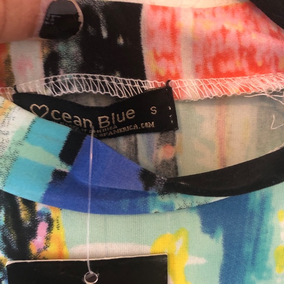 🆕OCEAN BLUE multicolor vertical print dress - Picture 5 of 9